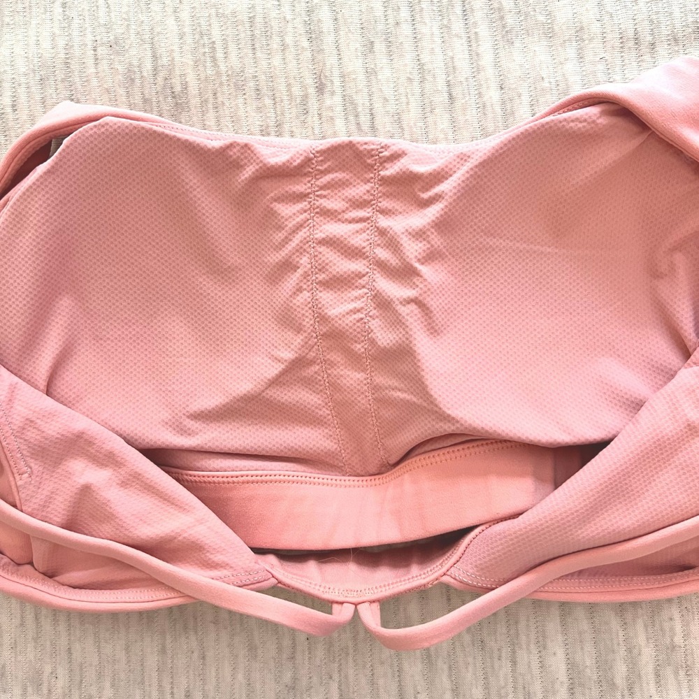 Athleta Pink Strappy Back Square Neck Yoga Workout Sports Bra Womens Size Medium - Picture 4 of 8
